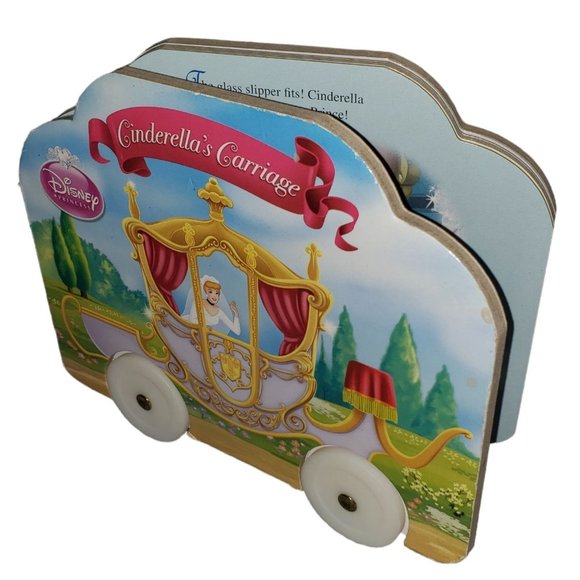Disney Princess Cinderella's Carriage Board Book With Rolling Wheels Preschool - Picture 3 of 4